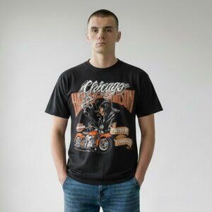 Harley-Davidson Chicago Mobster Gangster Tommy Gun Biker Tee T-Shirt Men's 2XL